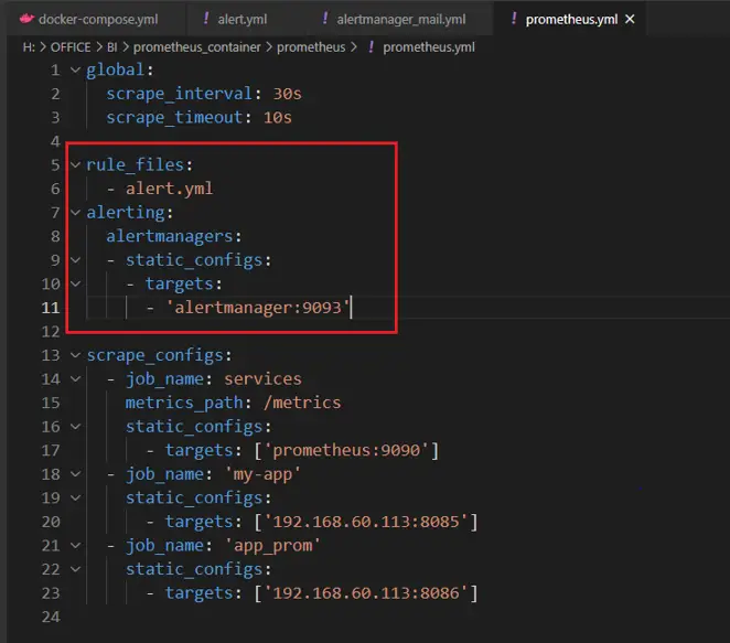 Prometheus alerting configuration example