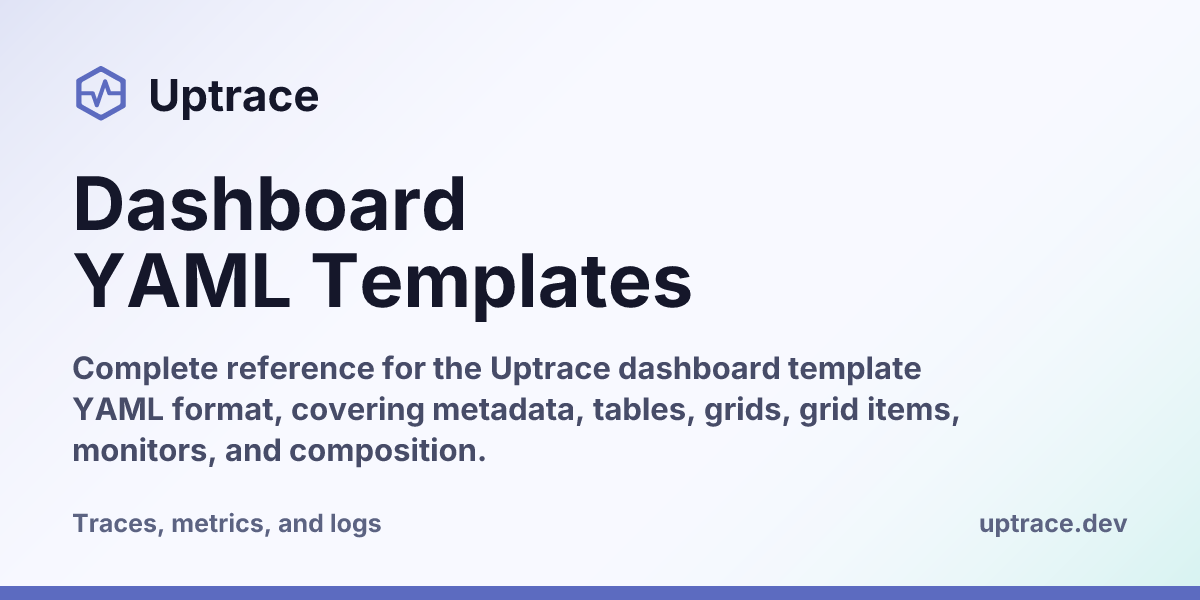 Dashboard YAML Templates | Uptrace
