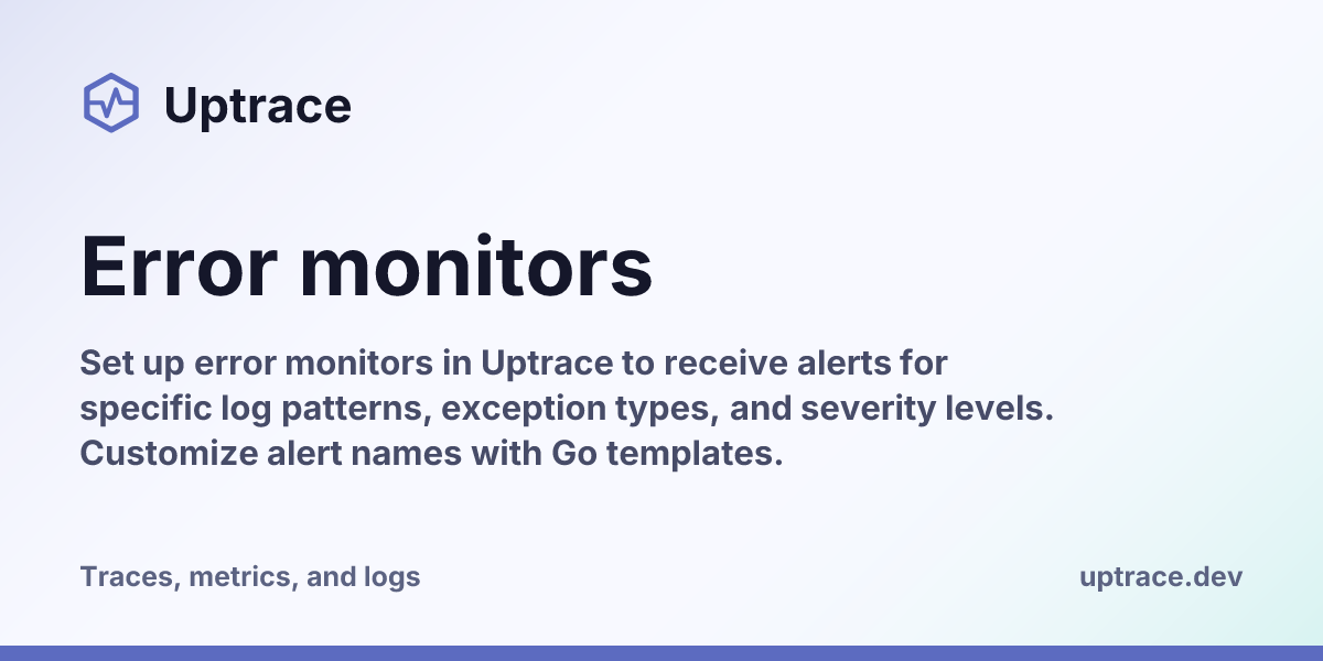 Error monitors | Uptrace