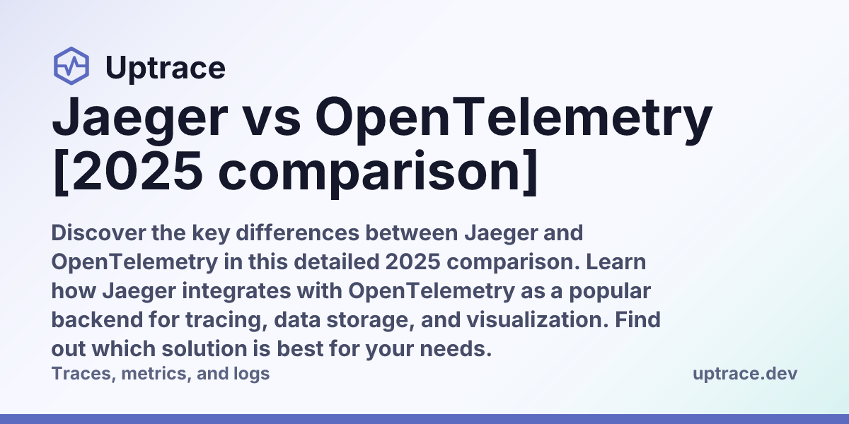Jaeger vs OpenTelemetry [2025 comparison] | Uptrace