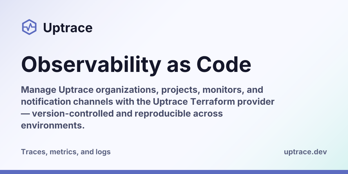 Observability as Code | Uptrace
