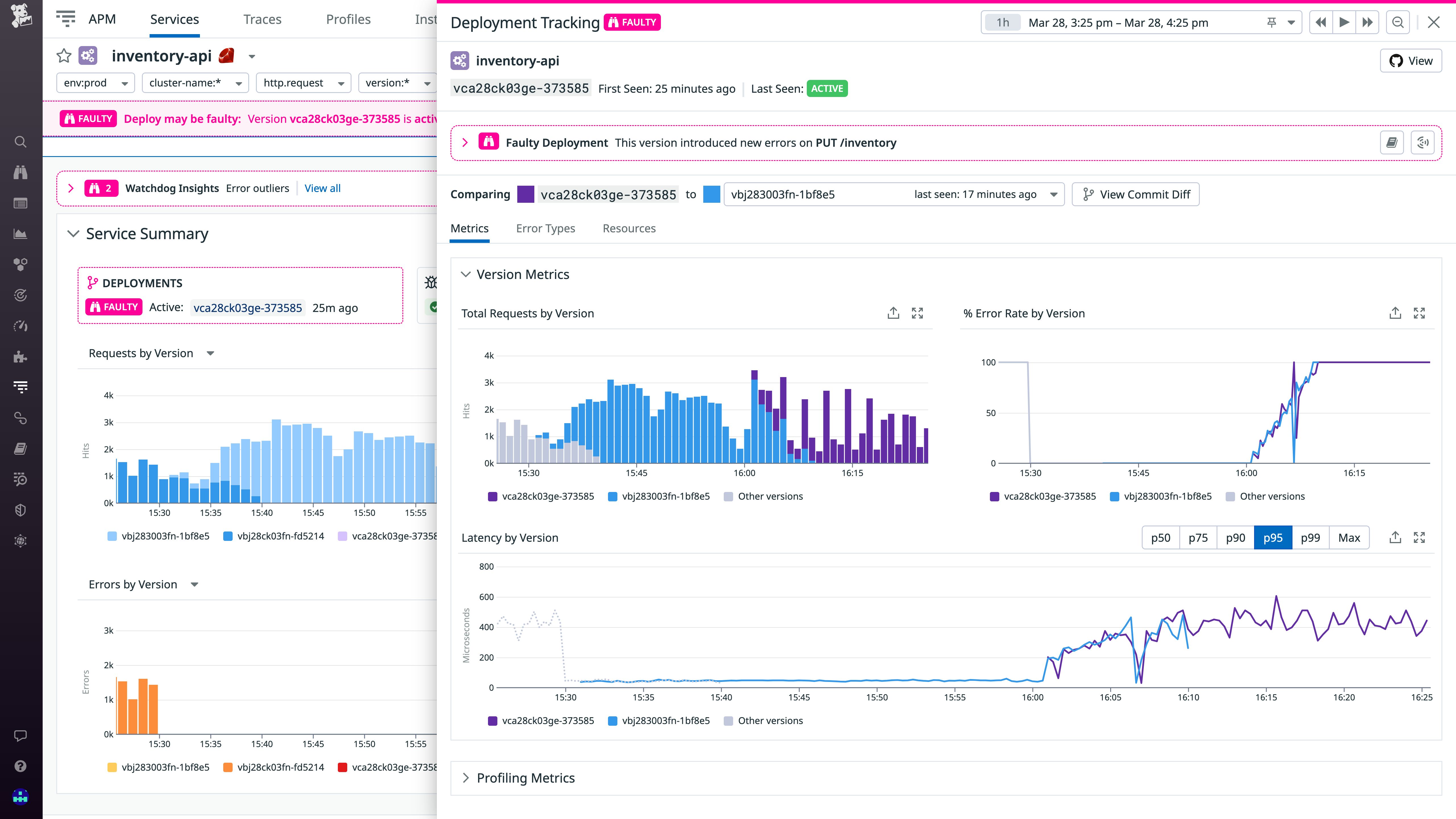 Datadog APM Interface