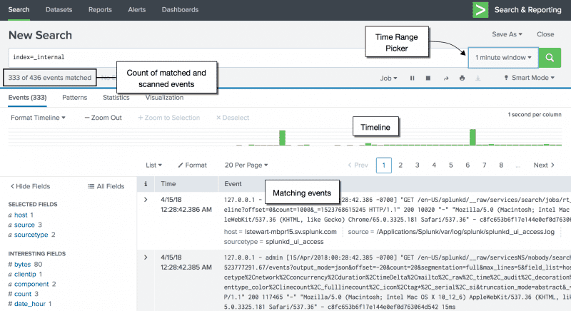 Splunk Search Interface